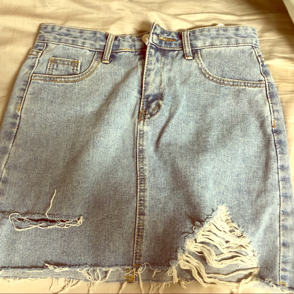 Jean skirt.